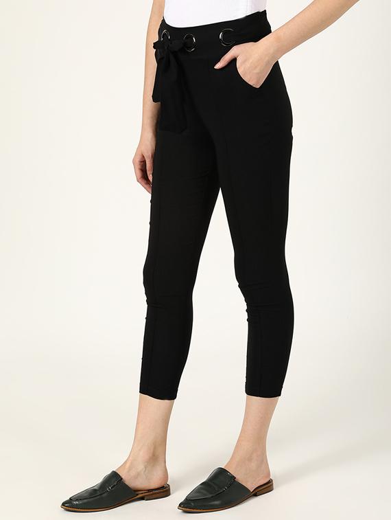 drawstring waist solid capri - 17170529 - Zoom Image - 2