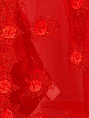 solid embroidered saree with blouse - 17170856 - Standard Image - 4