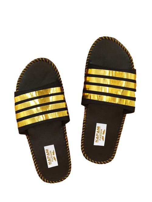gold slip on flip flops - 17170881 - Standard Image - 1