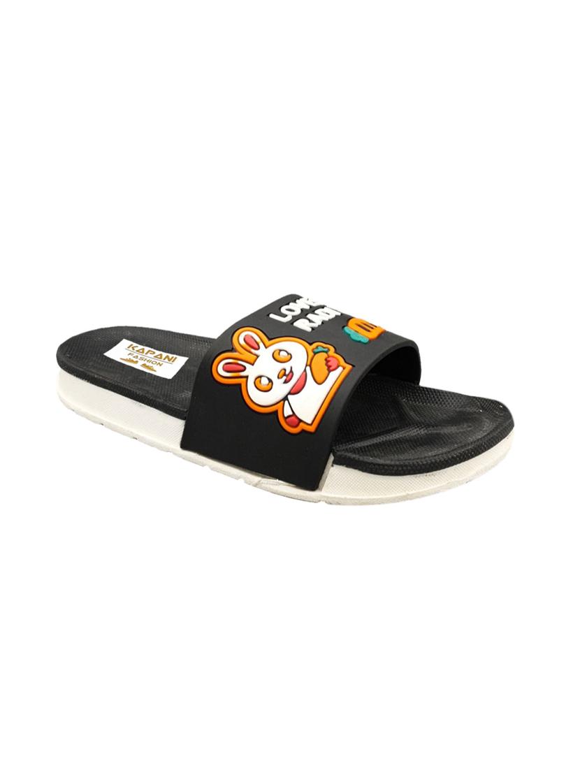 black rubber slippers & flip flop - 17170900 - Zoom Image - 2