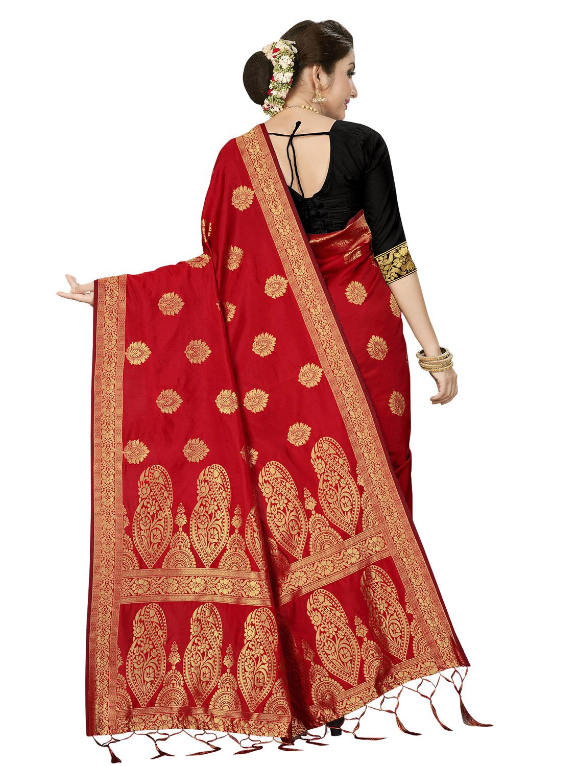 self design half & half saree with blouse - 17171044 - Zoom Image - 2