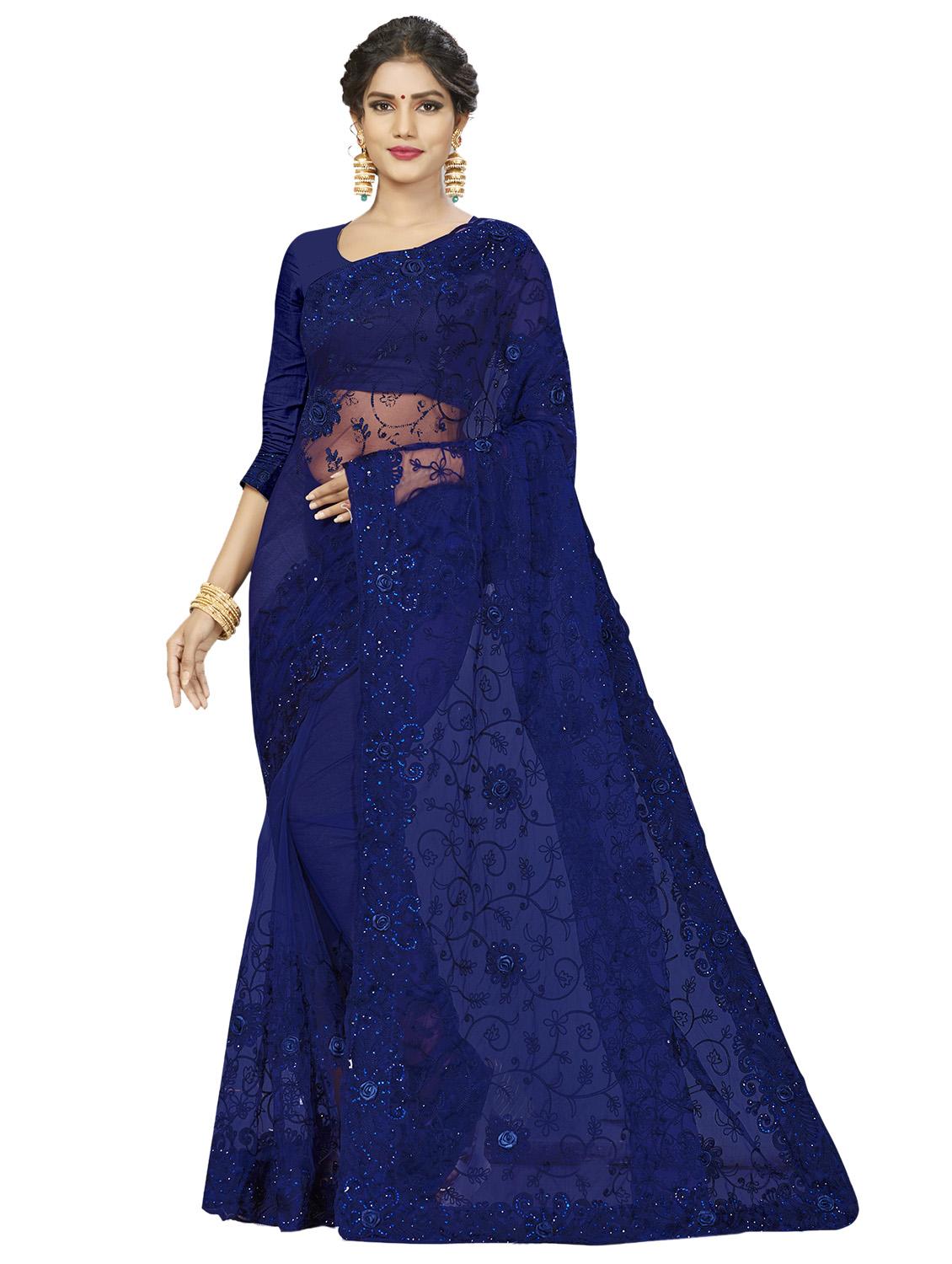 tonal embroidered saree with blouse - 17171099 - Zoom Image - 1