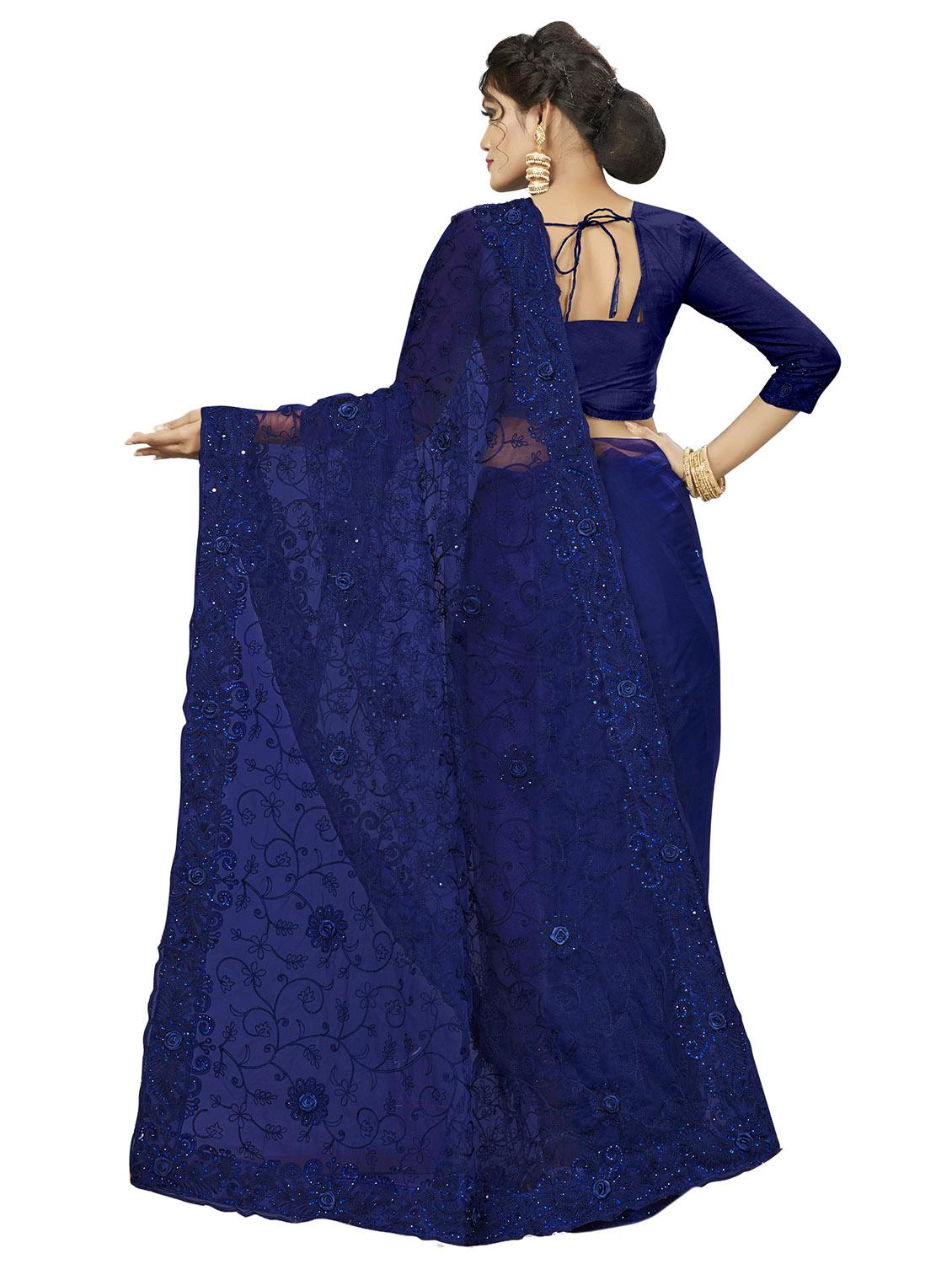 tonal embroidered saree with blouse - 17171099 - Zoom Image - 2