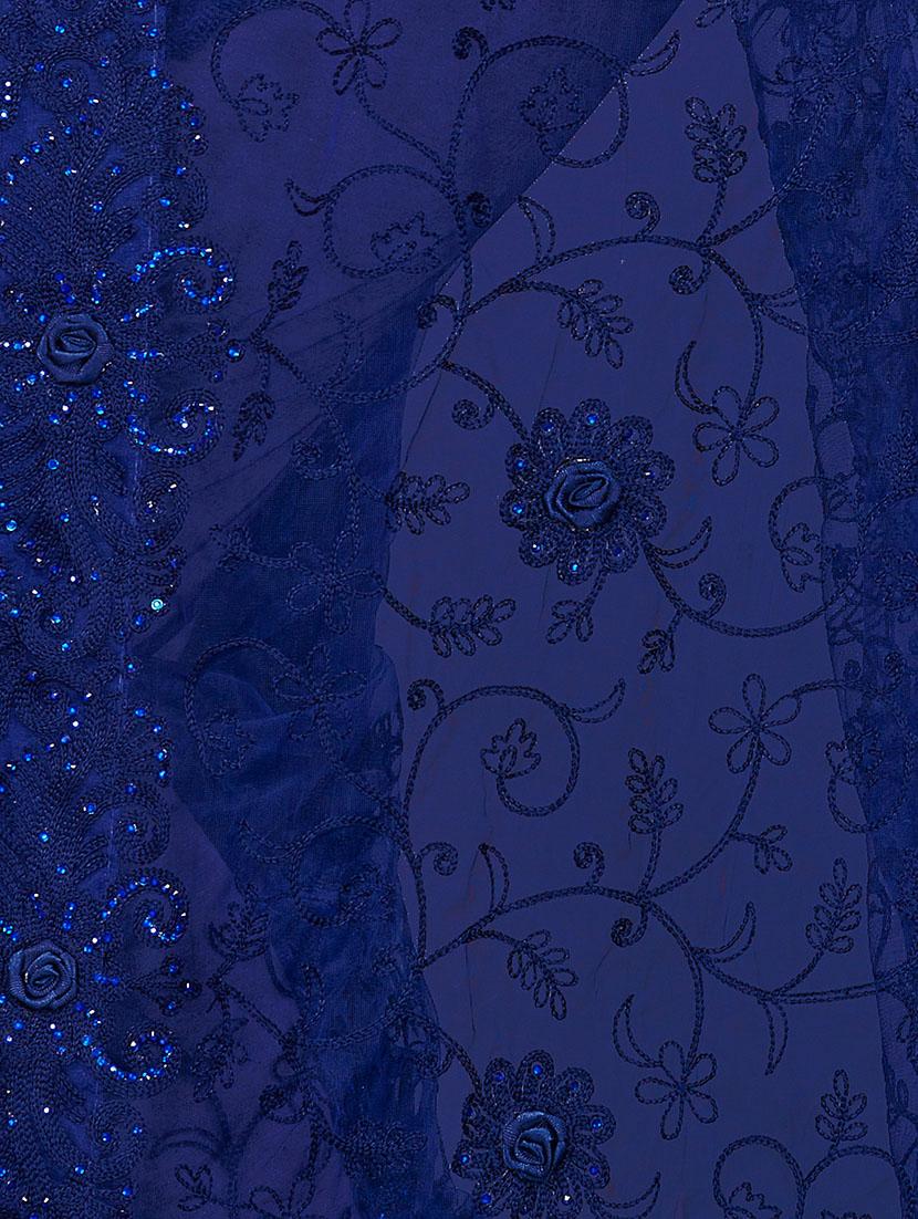 tonal embroidered saree with blouse - 17171099 - Zoom Image - 4