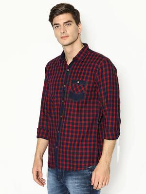 red checkered casual shirt - 17171306 - Standard Image - 2