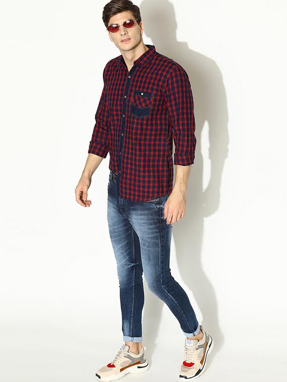red checkered casual shirt - 17171306 - Zoom Image - 4