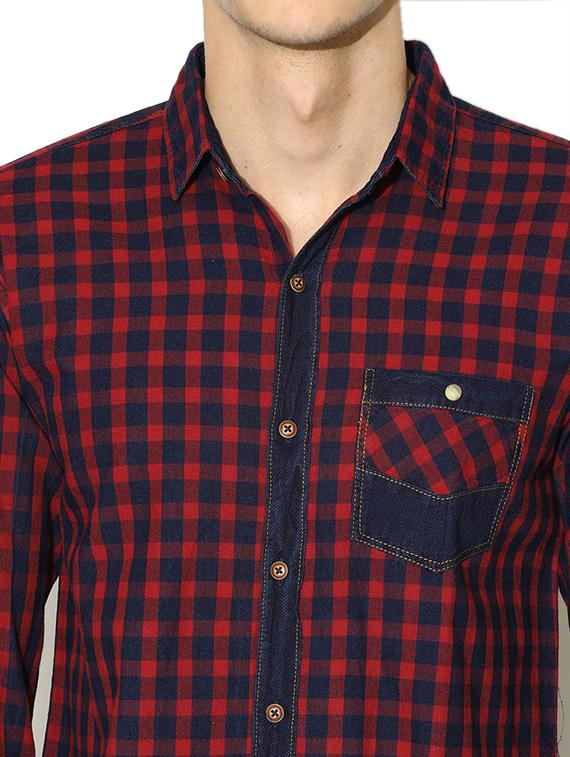 red checkered casual shirt - 17171306 - Zoom Image - 5