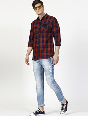 red checkered casual shirt - 17171307 - Standard Image - 4