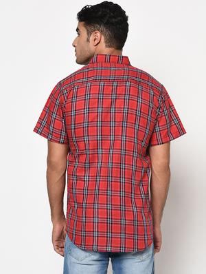 red checkered casual shirt - 17171330 - Standard Image - 3