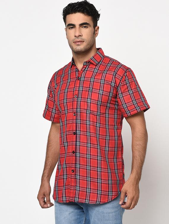 red checkered casual shirt - 17171330 - Zoom Image - 2