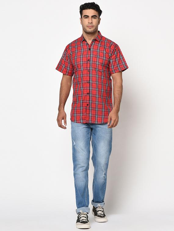 red checkered casual shirt - 17171330 - Zoom Image - 4