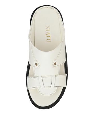 white slip on sandals - 17171971 - Standard Image - 4
