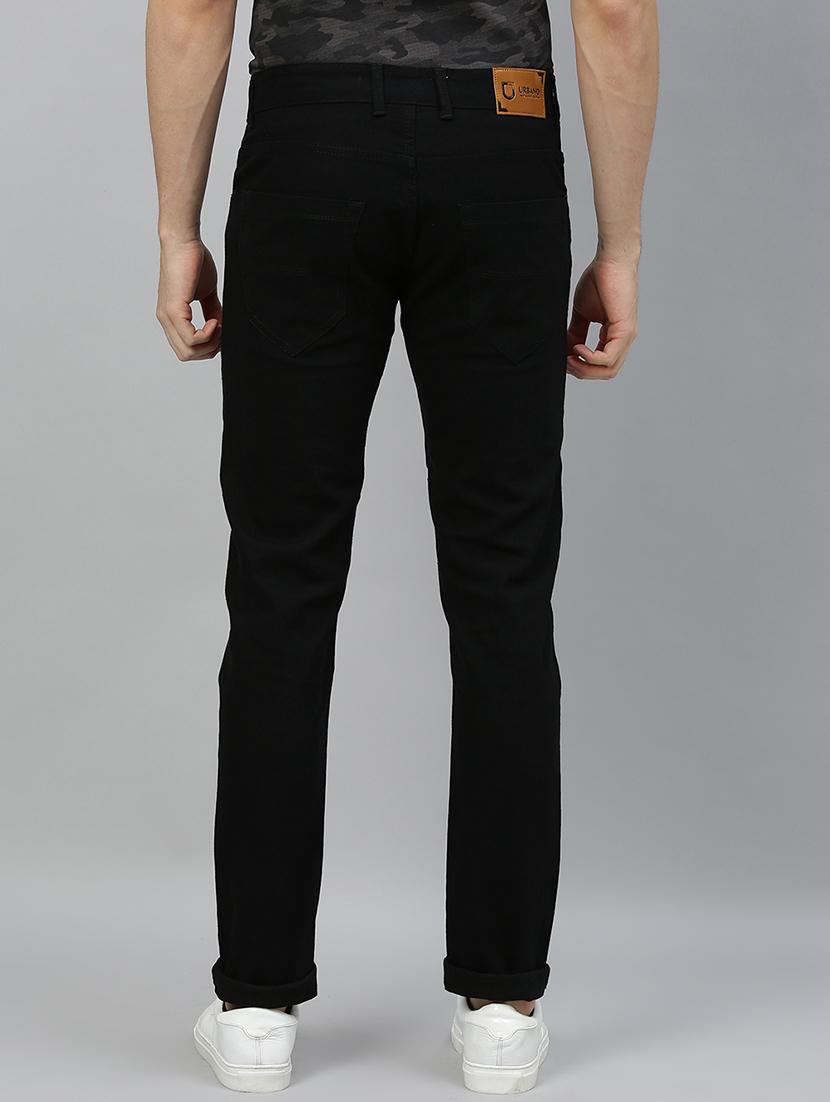 black plain denim jeans with zipper detailing - 17172220 - Zoom Image - 3