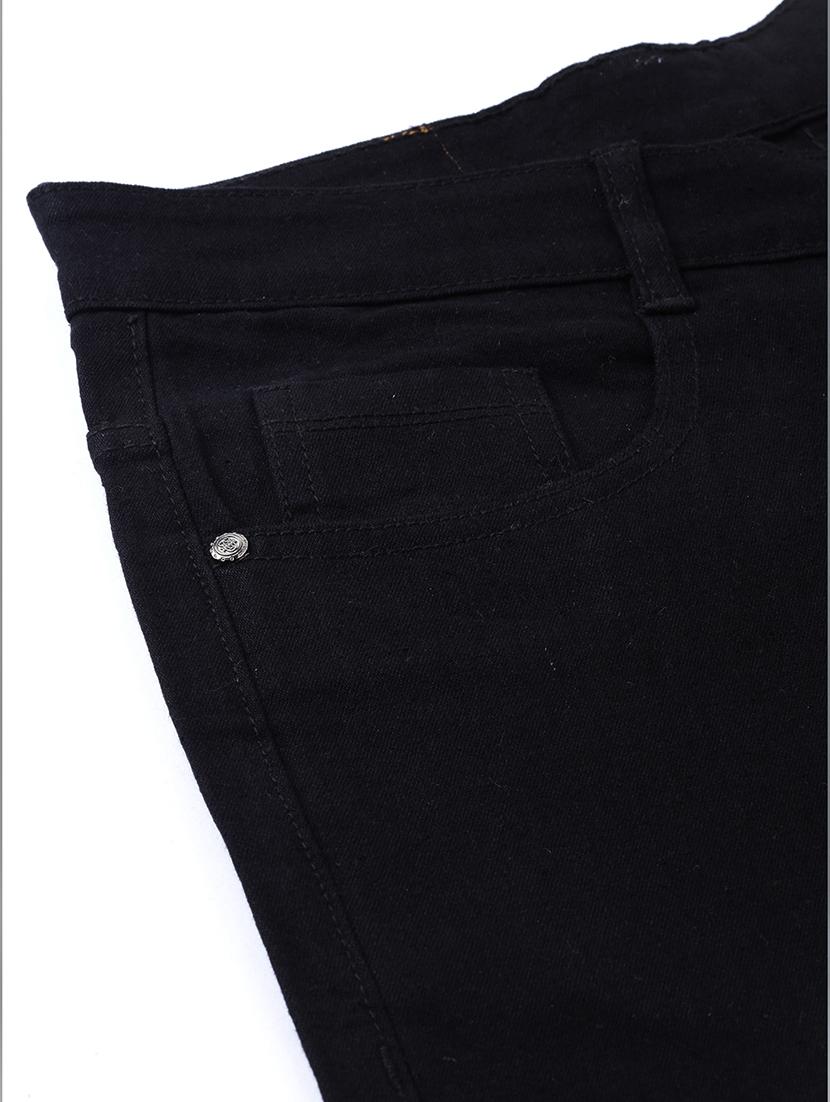 black plain denim jeans with zipper detailing - 17172220 - Zoom Image - 6