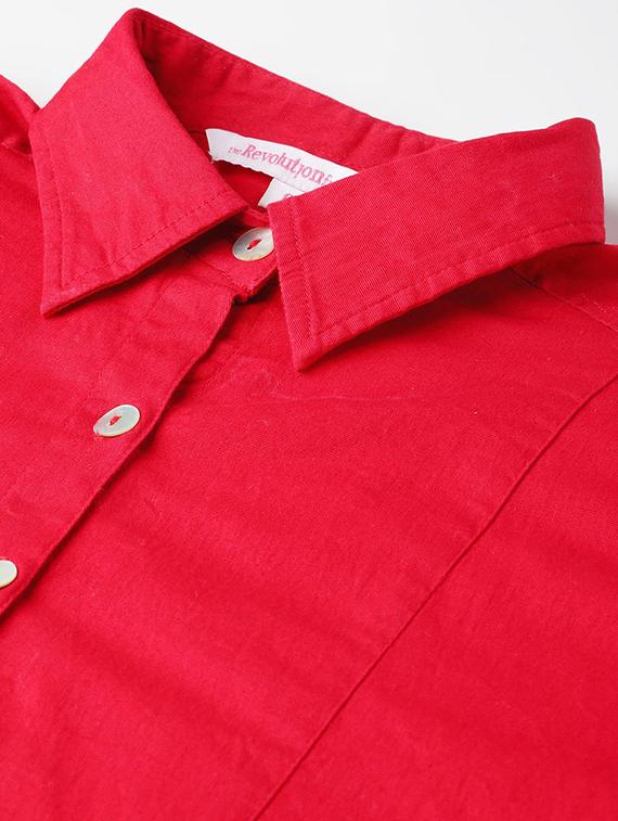 maroon cotton plus shirt - 17172415 - Zoom Image - 5