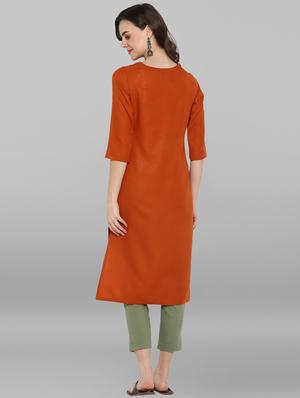 embroidered yoke pleated straight kurta - 17172542 - Standard Image - 3