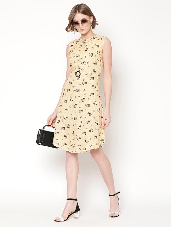 tie back ditsy floral dress - 17172842 - Zoom Image - 4