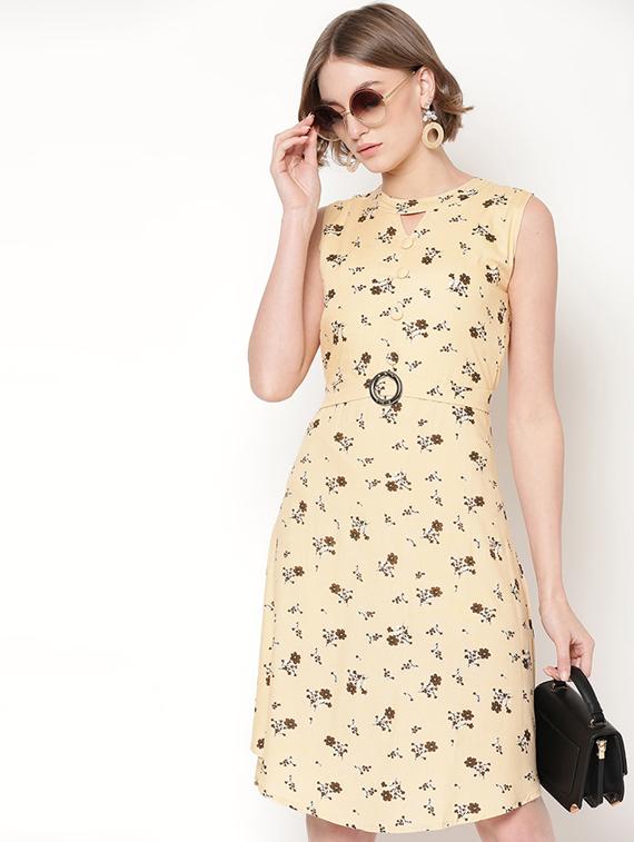 tie back ditsy floral dress - 17172842 - Zoom Image - 5