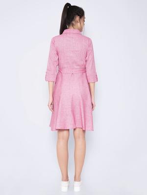 tie front a-line dress - 17173068 - Standard Image - 3