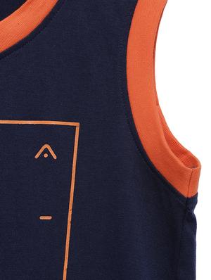 navy blue cotton blend vest - 17173080 - Standard Image - 3