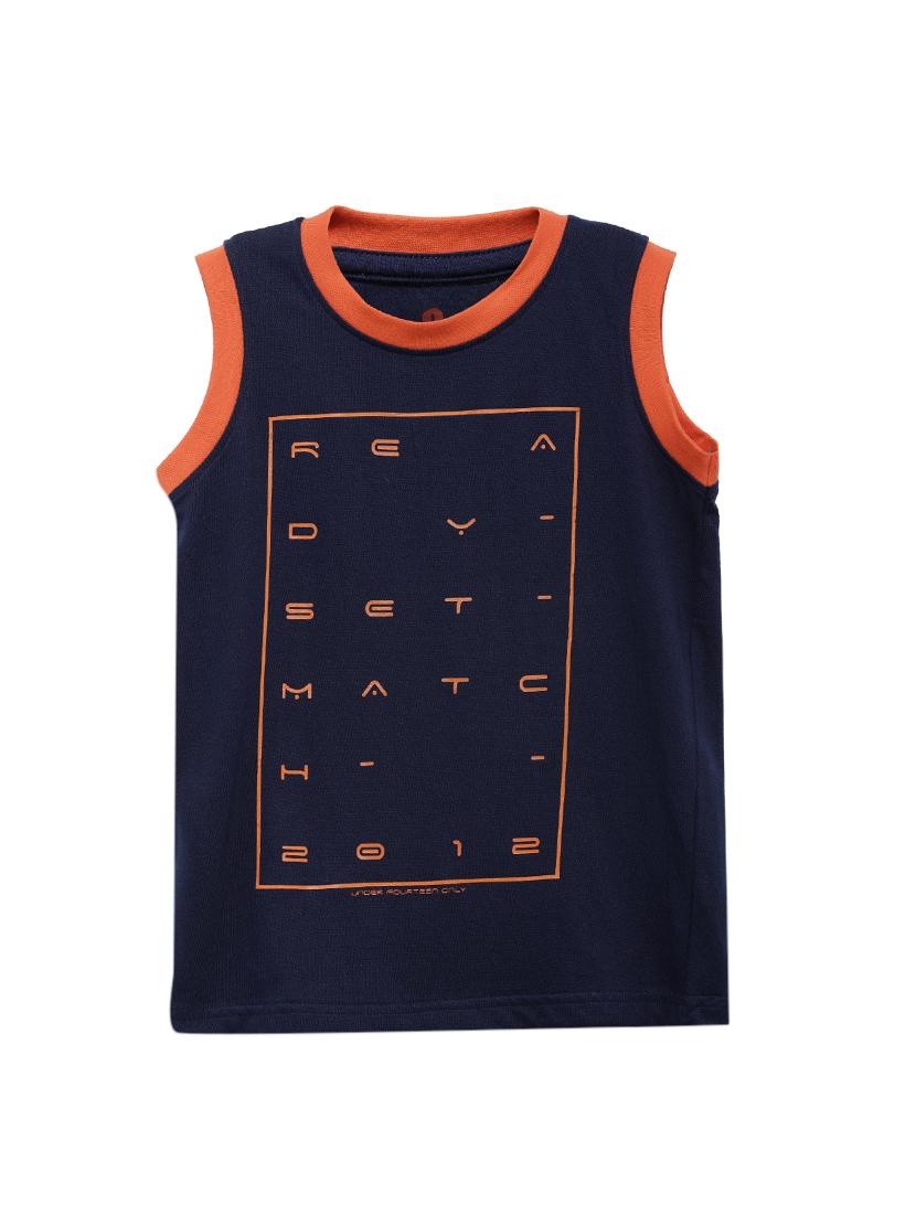 navy blue cotton blend vest - 17173080 - Zoom Image - 1