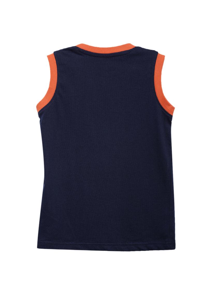 navy blue cotton blend vest - 17173080 - Zoom Image - 2