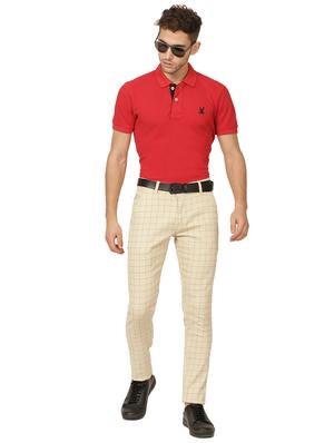beige checkered chinos - 17173601 - Standard Image - 4