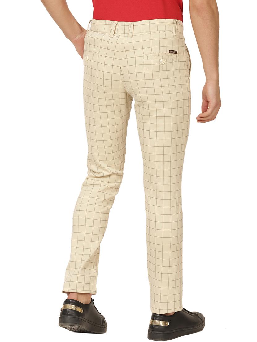 beige checkered chinos - 17173601 - Zoom Image - 3