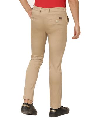 beige solid chinos - 17173603 - Standard Image - 3