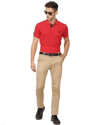 beige solid chinos - 17173603 - Standard Image - 4