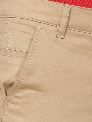 beige solid chinos - 17173603 - Standard Image - 5