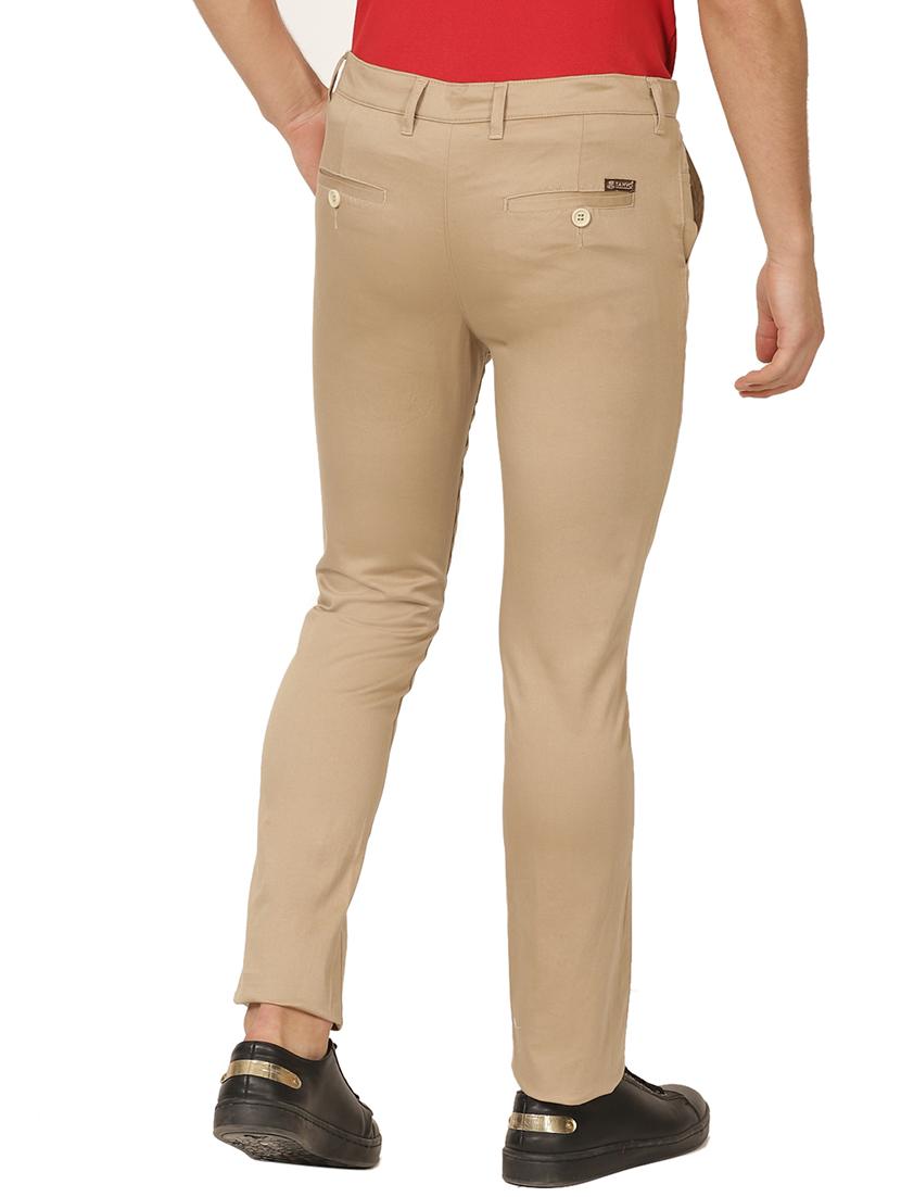 beige solid chinos - 17173603 - Zoom Image - 3