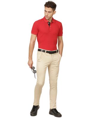 beige solid chinos - 17173604 - Standard Image - 4