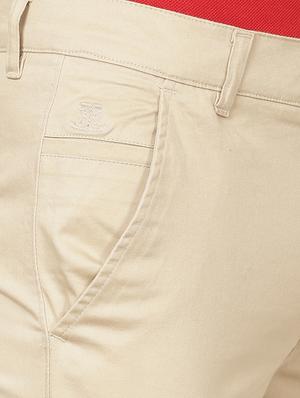 beige solid chinos - 17173604 - Standard Image - 5