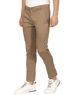 beige solid chinos - 17173607 - Standard Image - 2