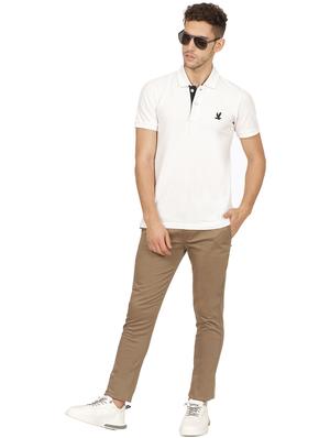 beige solid chinos - 17173607 - Standard Image - 4
