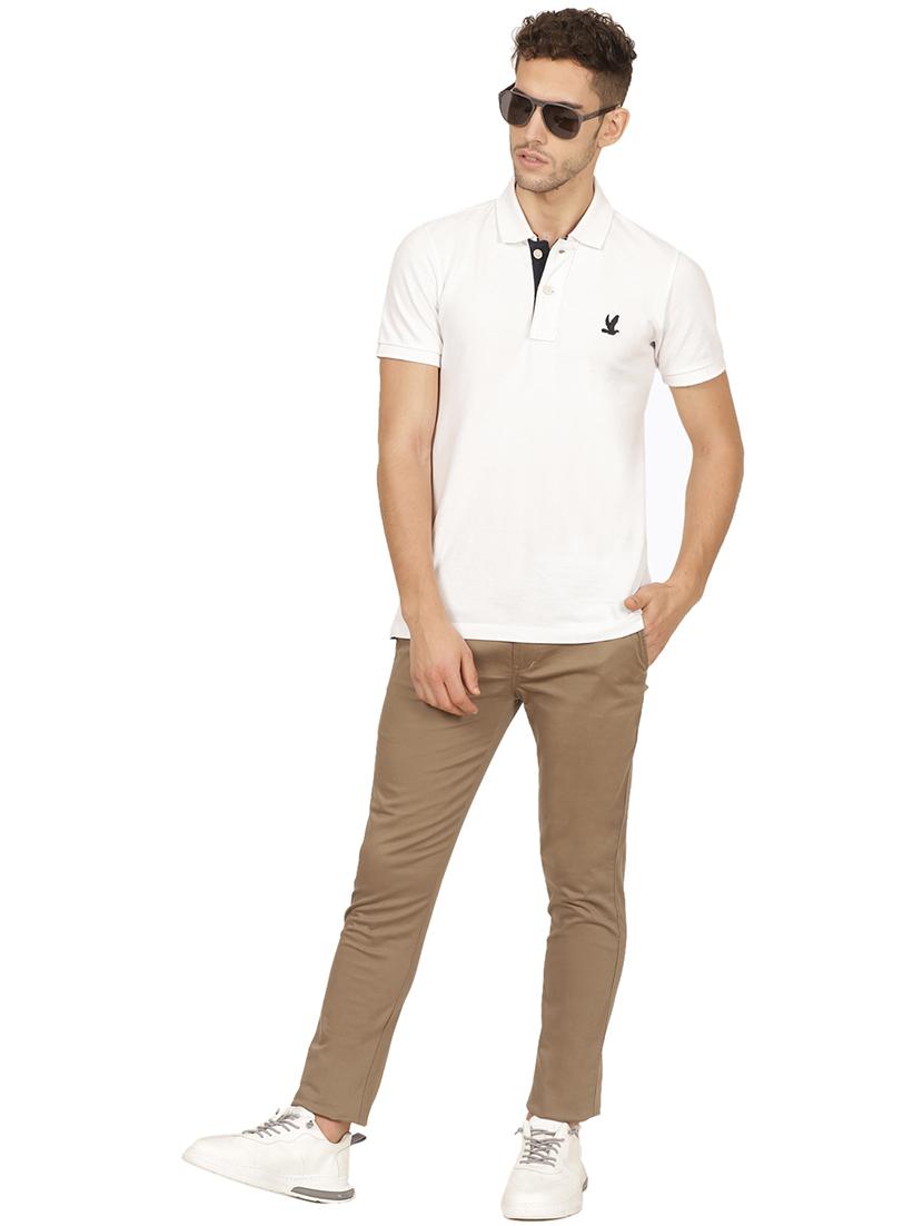 beige solid chinos - 17173607 - Zoom Image - 4