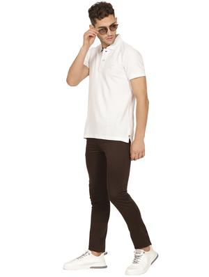 brown solid chinos - 17173608 - Standard Image - 4