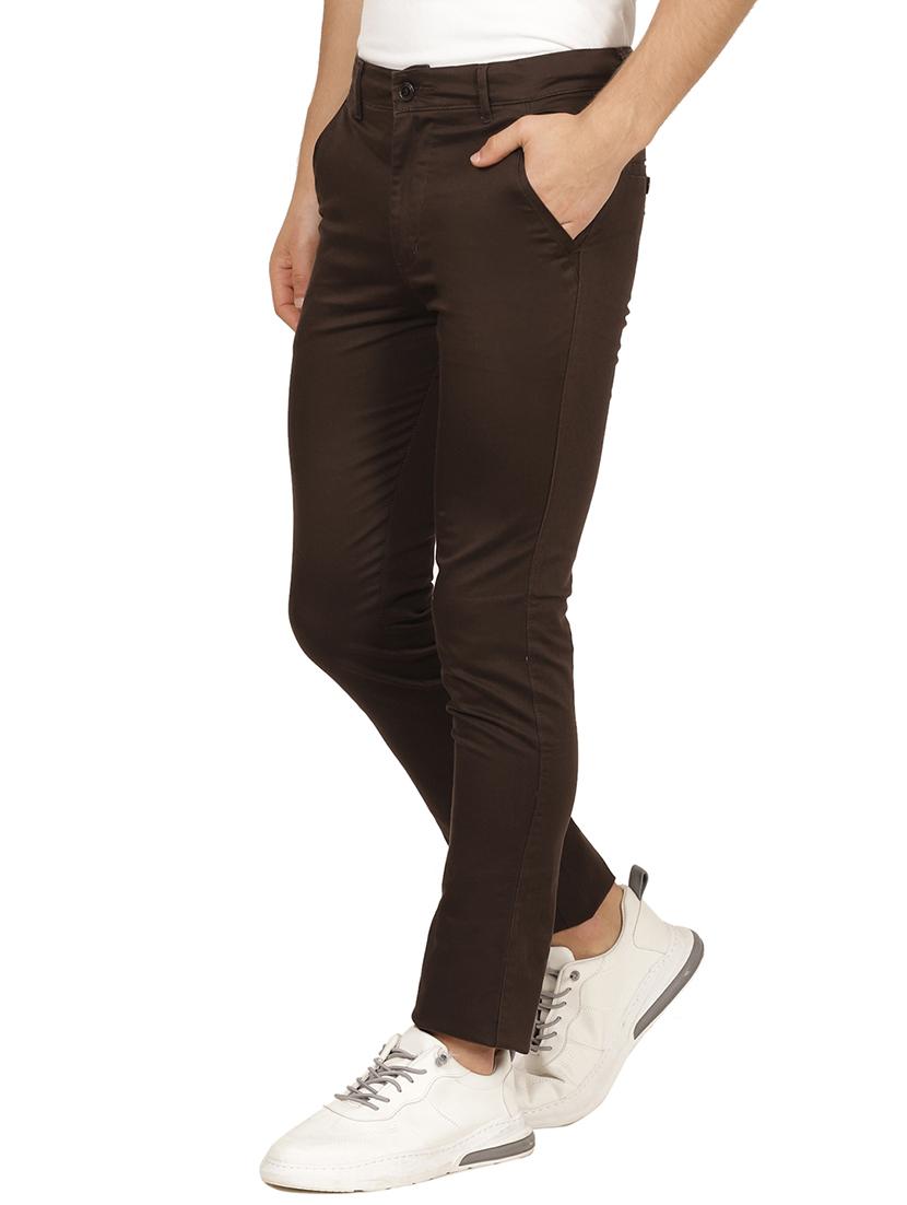brown solid chinos - 17173608 - Zoom Image - 2