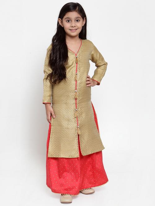 gold silk blend lehnga choli - 17173636 - Standard Image - 1