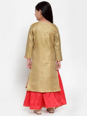 gold silk blend lehnga choli - 17173636 - Standard Image - 3