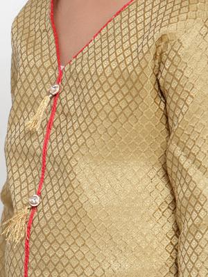 gold silk blend lehnga choli - 17173636 - Standard Image - 4