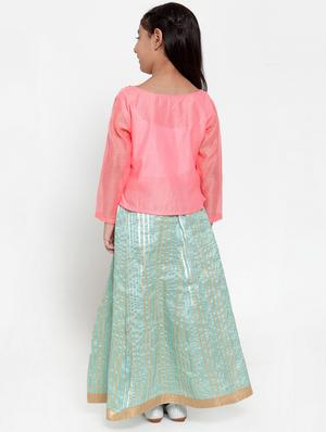 pink silk blend lehnga choli - 17173638 - Standard Image - 3