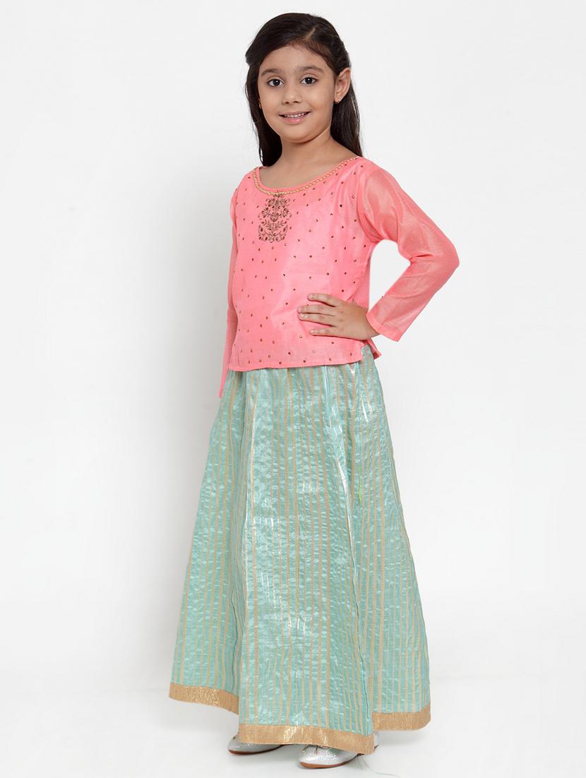 pink silk blend lehnga choli - 17173638 - Zoom Image - 2