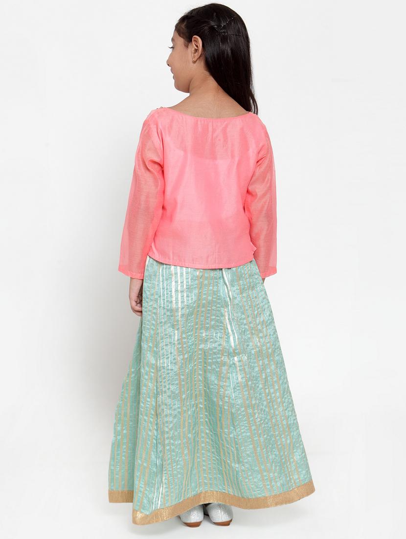 pink silk blend lehnga choli - 17173638 - Zoom Image - 3