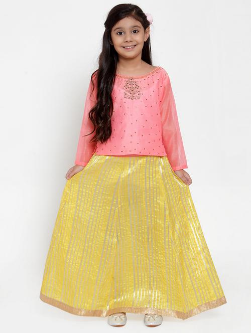 pink silk blend lehnga choli - 17173639 - Standard Image - 1