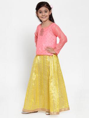 pink silk blend lehnga choli - 17173639 - Standard Image - 2