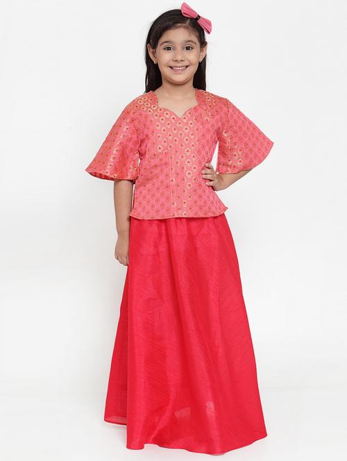 pink silk blend lehnga choli - 17173640 - Standard Image - 1