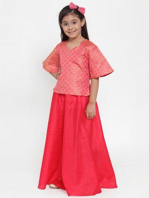 pink silk blend lehnga choli - 17173640 - Standard Image - 2