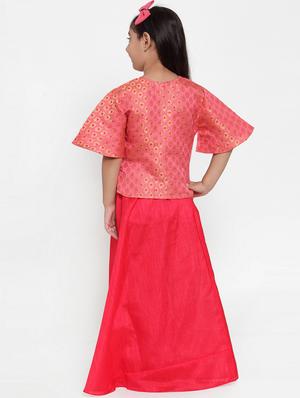 pink silk blend lehnga choli - 17173640 - Standard Image - 3